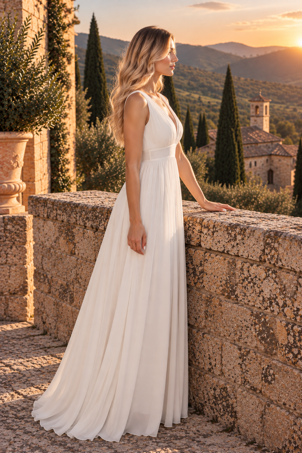 Robe longue Silk Whisper – Élégante robe bohème en blanc naturel
