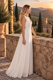 Robe longue Silk Whisper – Élégante robe bohème en blanc naturel
