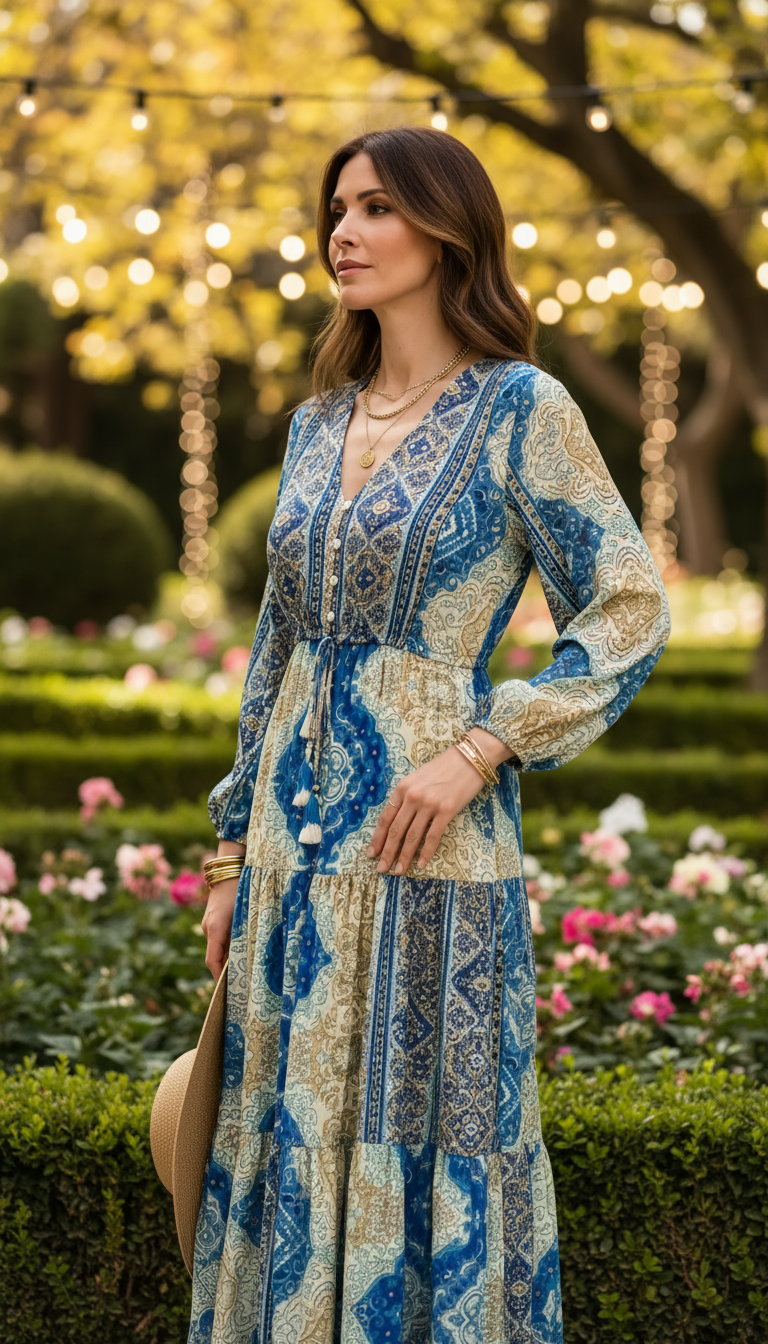 Robe en soie bleu aurore