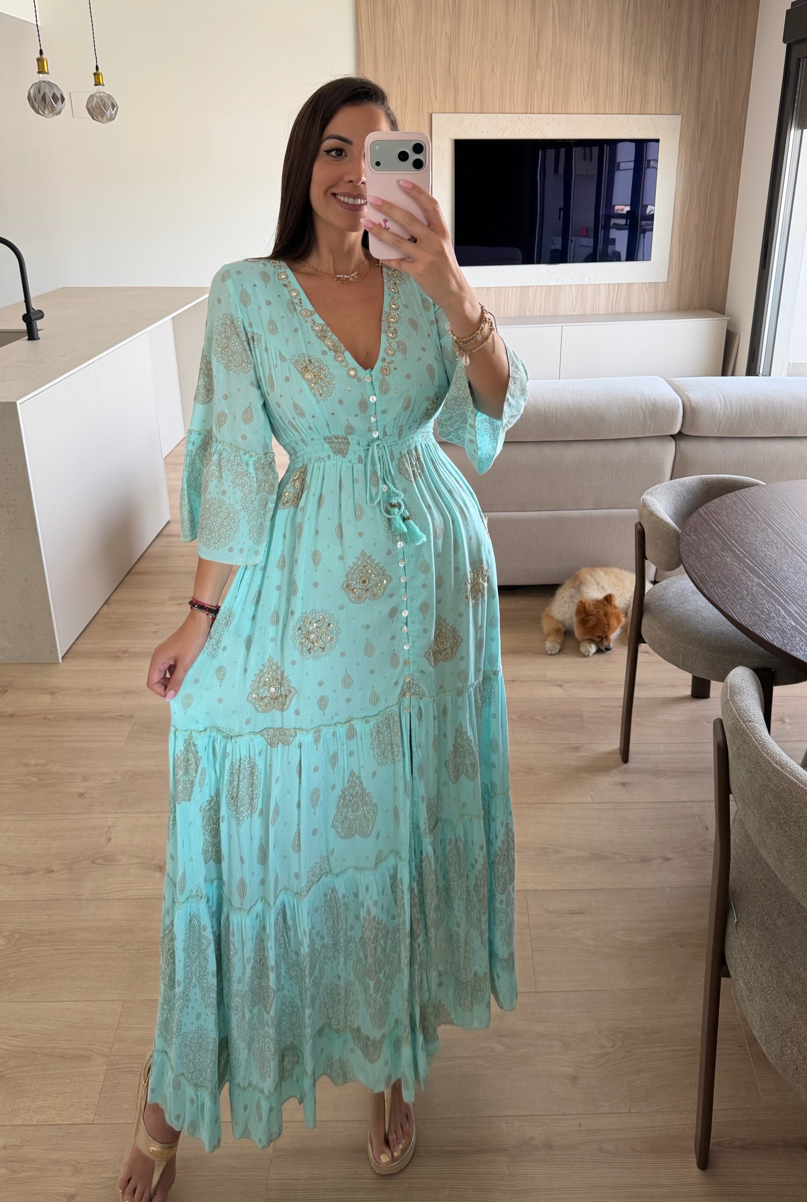 Solene Blue Maxi Dress