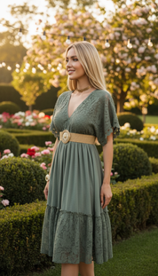 Lunar Dream Green Mini Dress