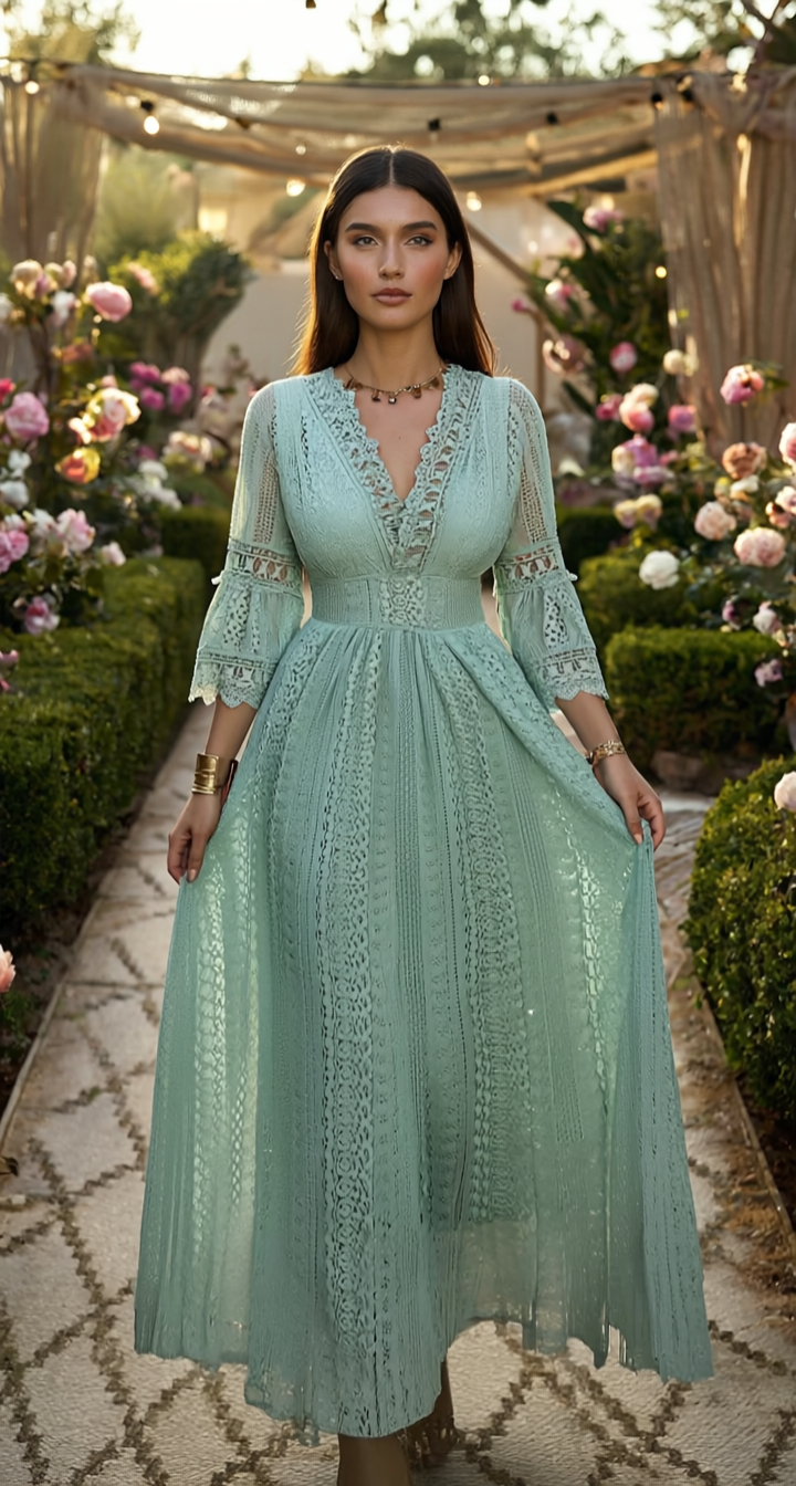 Sage Lace Dress