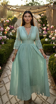 Sage Lace Dress