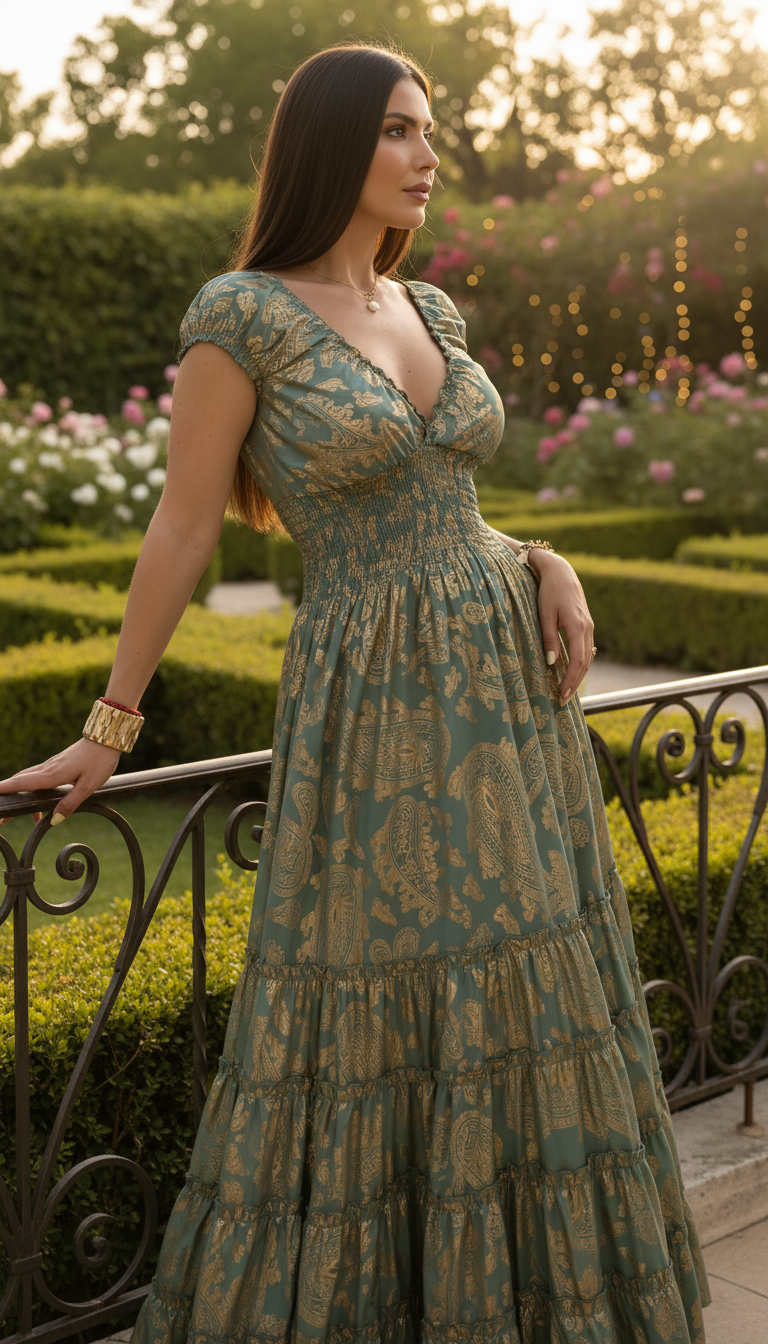 Robe longue en soie sereine