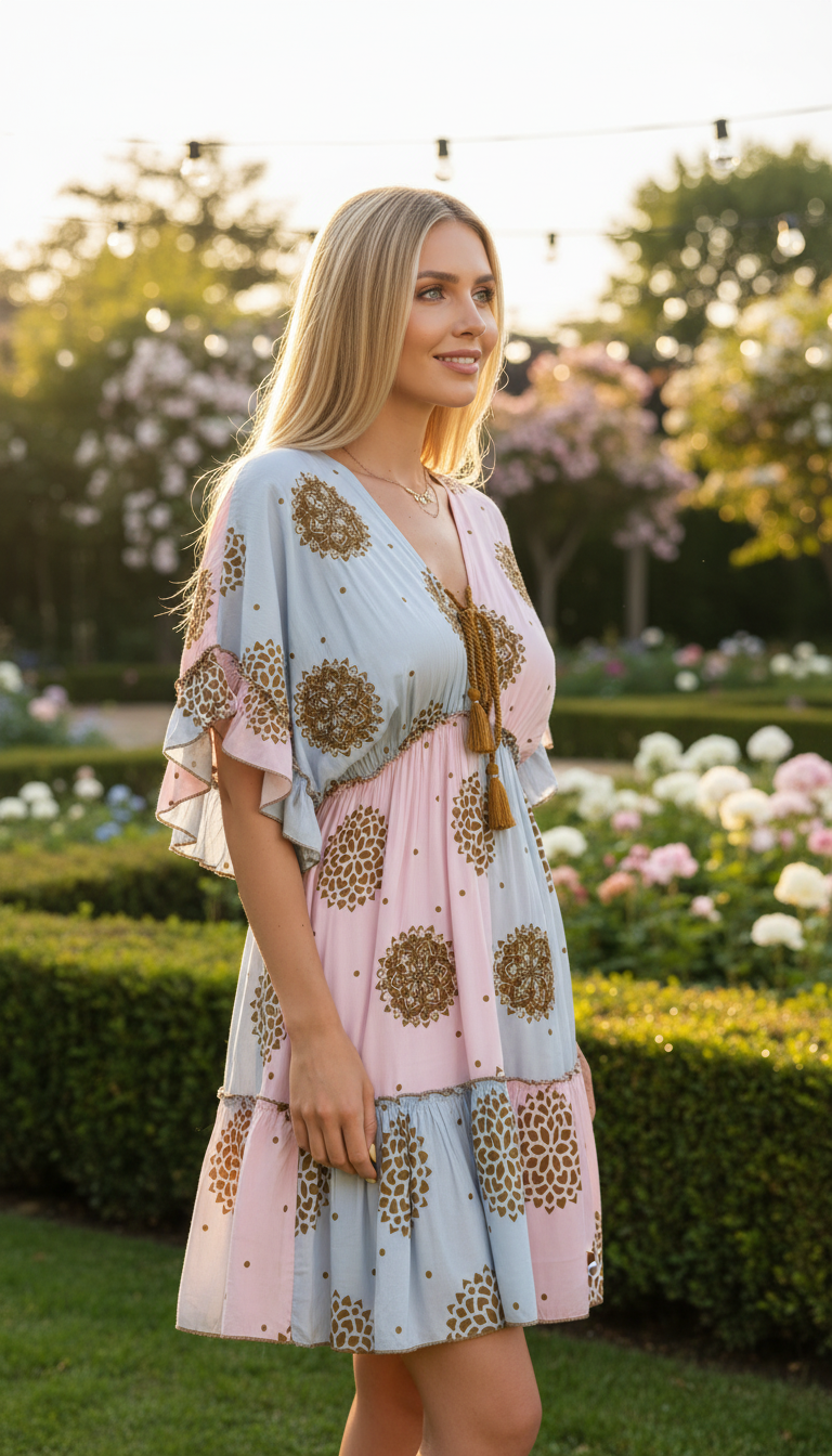 Bicolor Soft Blue Garden Dress