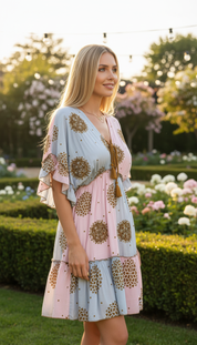 Bicolor Soft Blue Garden Dress