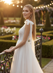 Romantic Bridal Dress with Chantilly Lace