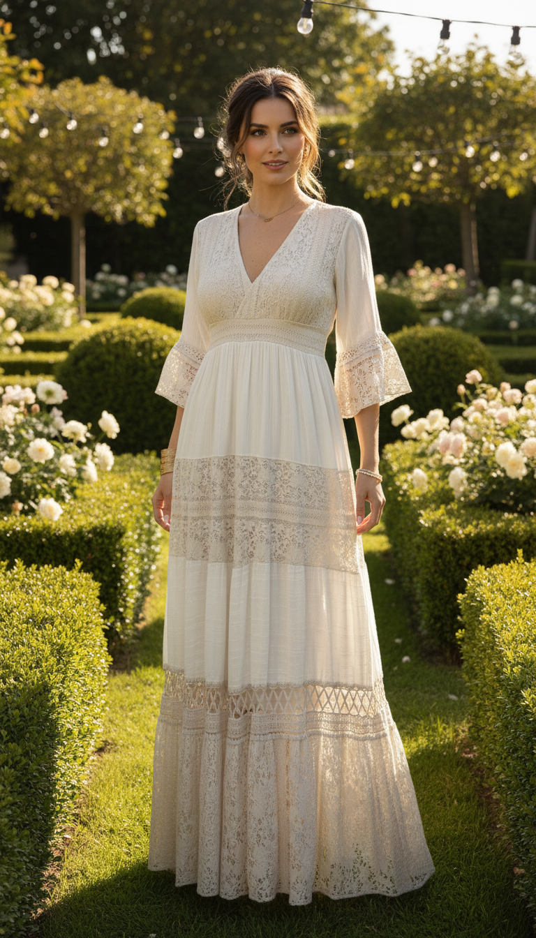 Boho White Lace Dress