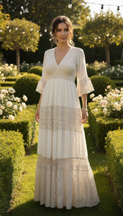 Boho White Lace Dress
