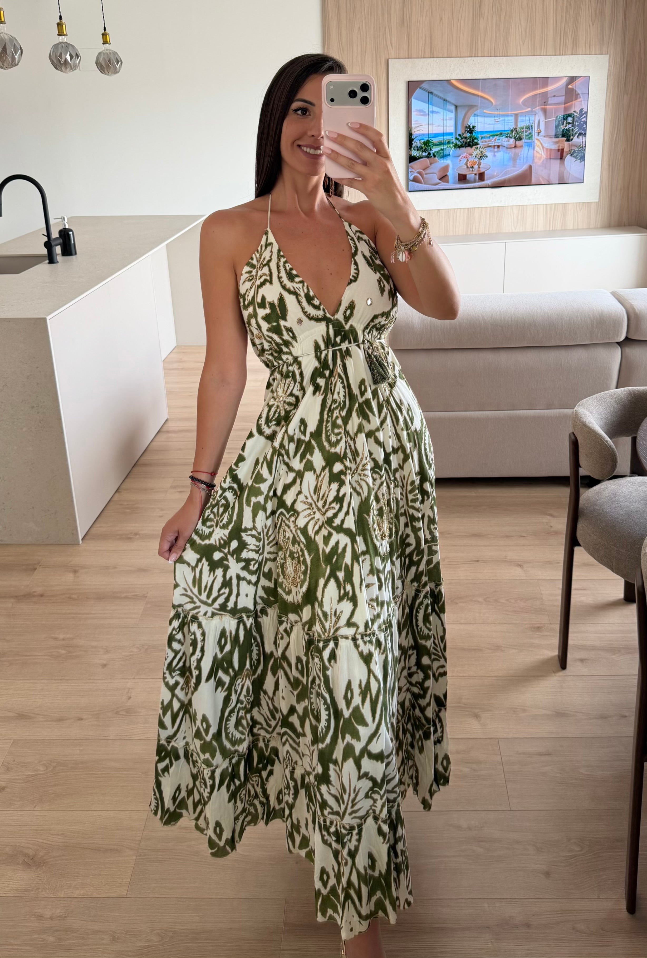 Azurea Green Maxi Dress