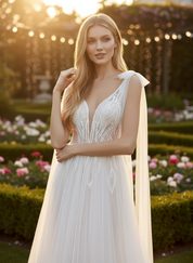 Romantic Bridal Dress with Chantilly Lace