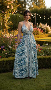 Kai Blue Silk Dress