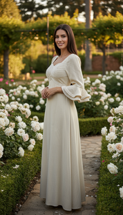 Beige Boho Maxi Dress