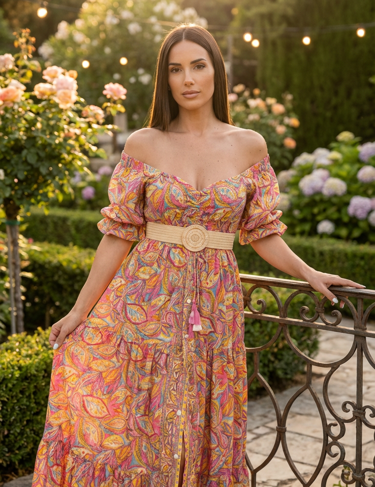 The Smocked Orange Silk Dress