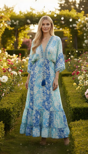 Robe en soie à aura dorée