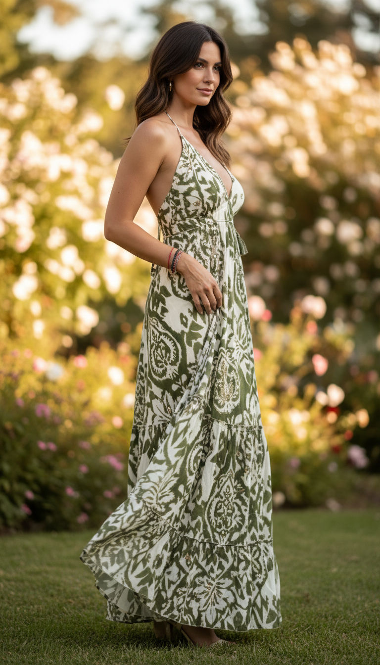 Azurea Green Maxi Dress