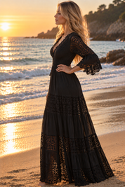 Ivory Moon Black Lace Dress
