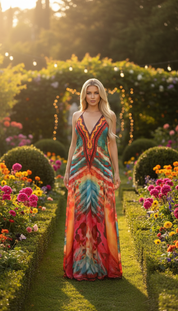 Fire Boho Silk Dress