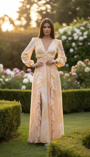 Romantic Silk & Organic Cotton Maxi Dress