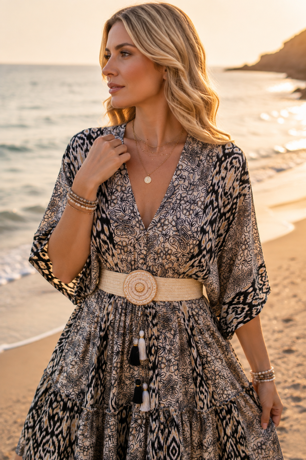 Elaria Black Silk Maxi Dress