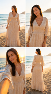 Robe en dentelle vaporeuse