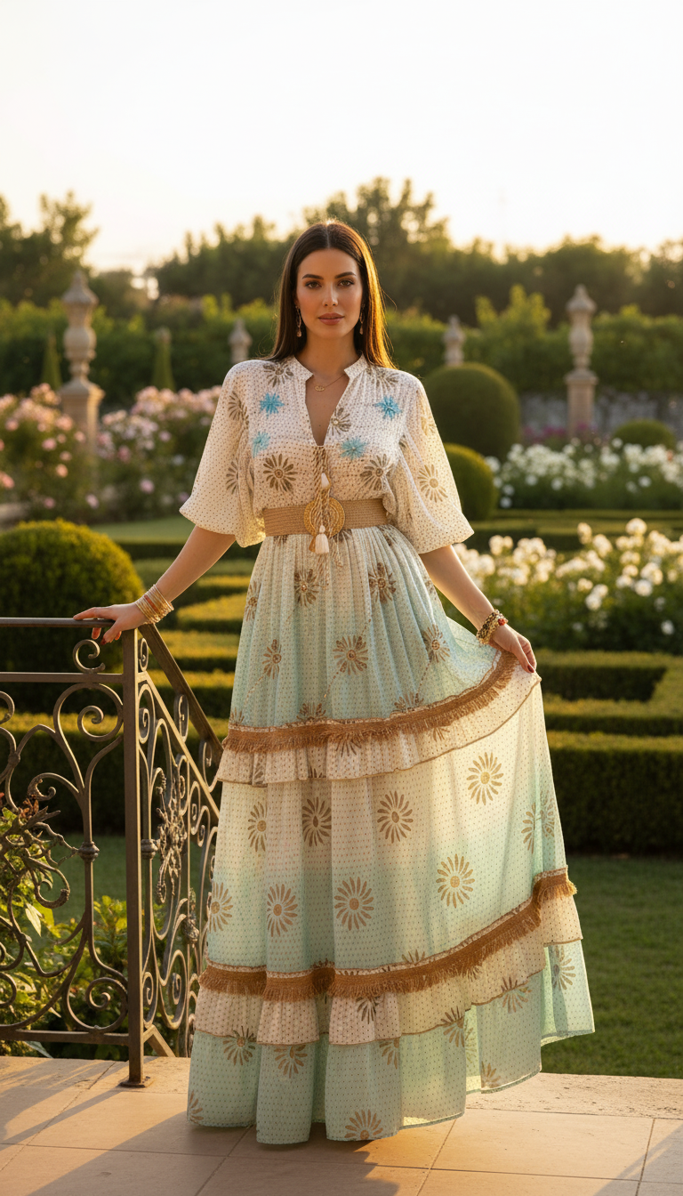 Robe longue Azure Bloom