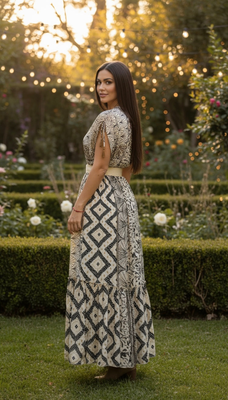 Bohemian Harmony Silk Dress