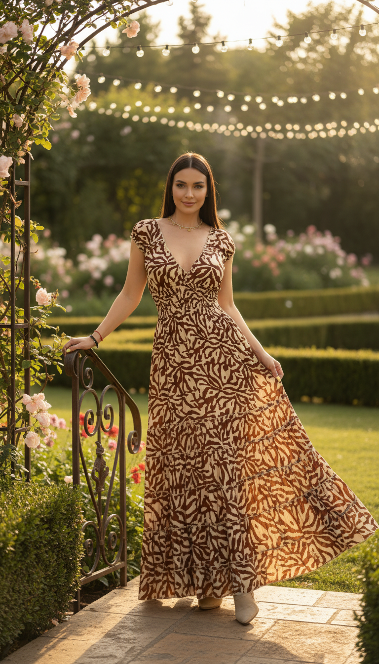 Alma Golden Silk Maxi Dress
