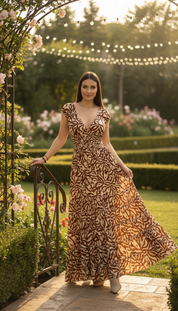 Alma Golden Silk Maxi Dress