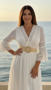 Salbeigrünes Spitzenkleid
