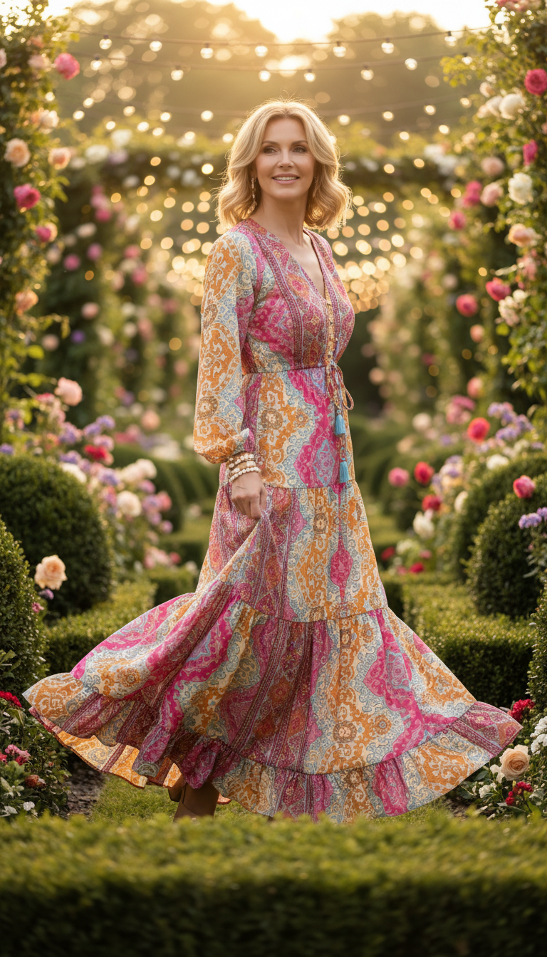 Robe en soie rose Aurore