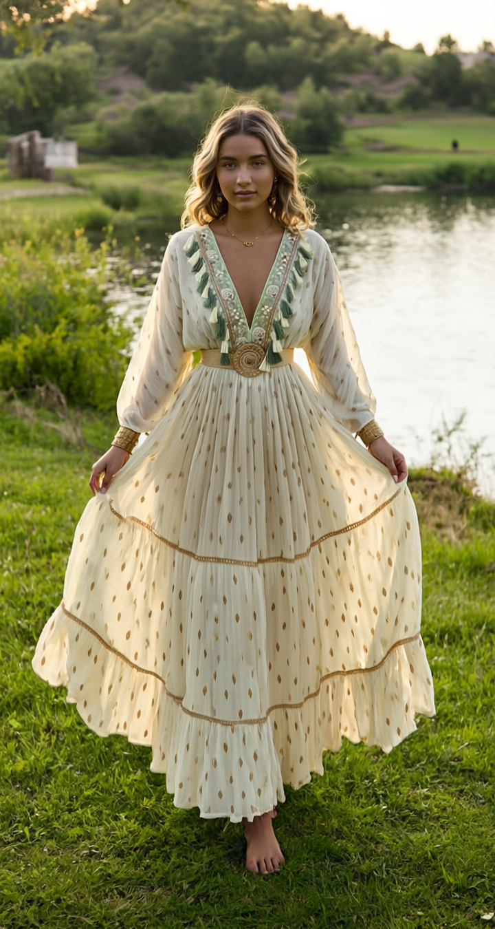 Golden Meadow Boho Gown