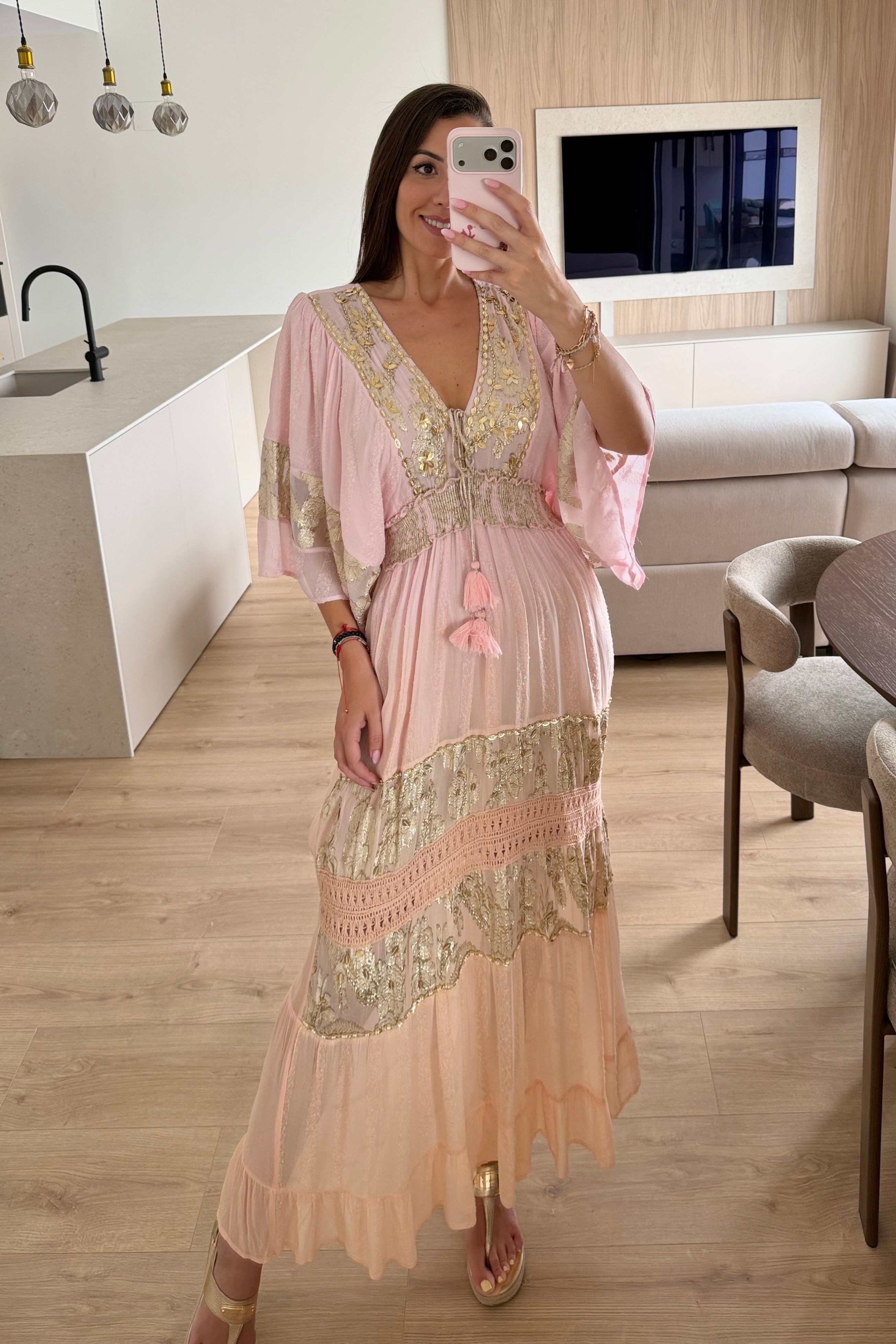 Blush Embroidery Dress