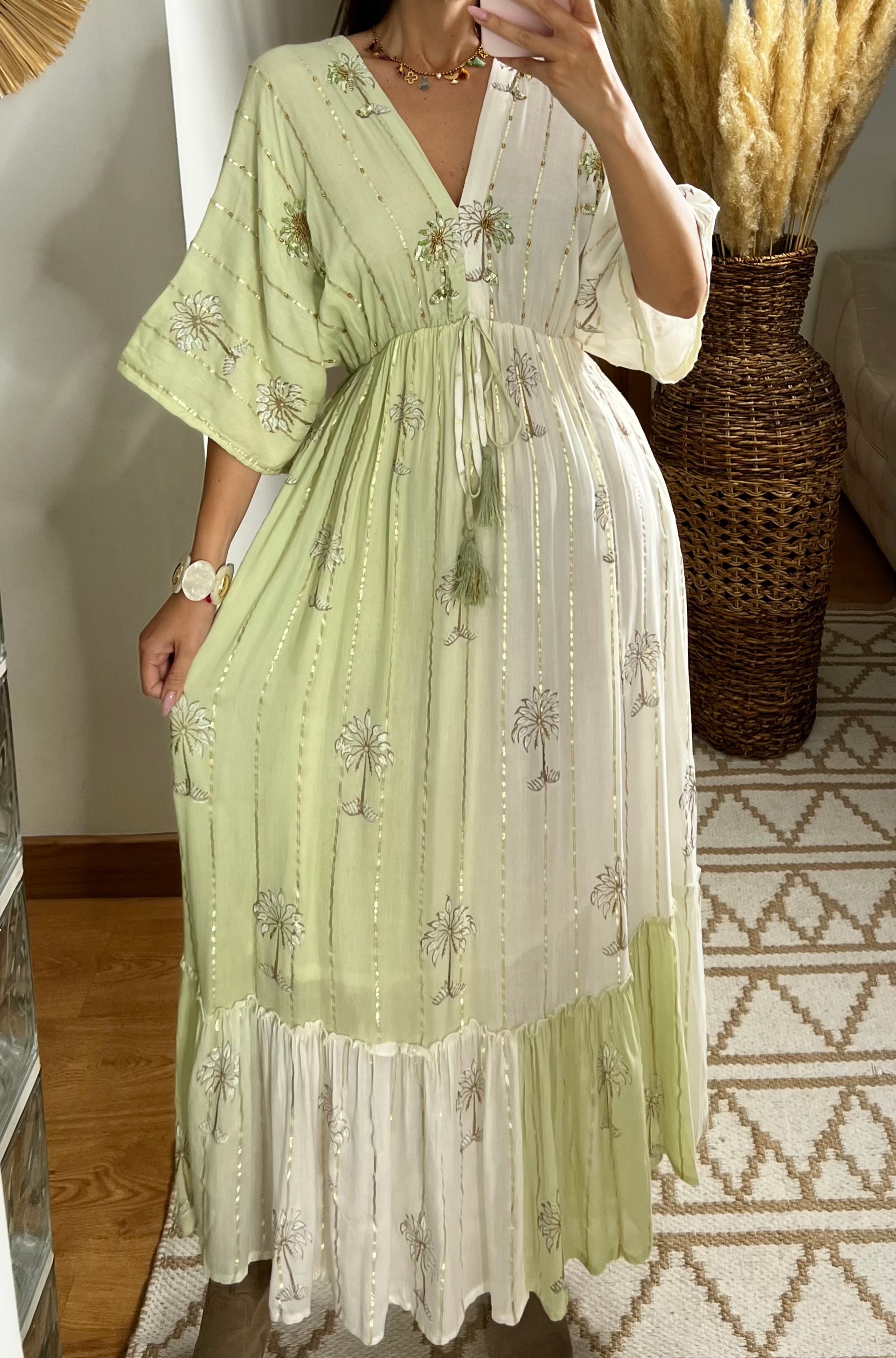 Palm Boho Maxi Dress