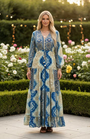 Robe en soie bleu aurore