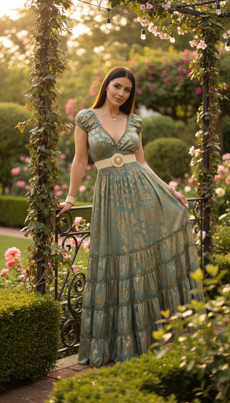 Robe longue en soie sereine