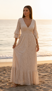 Robe en dentelle vaporeuse