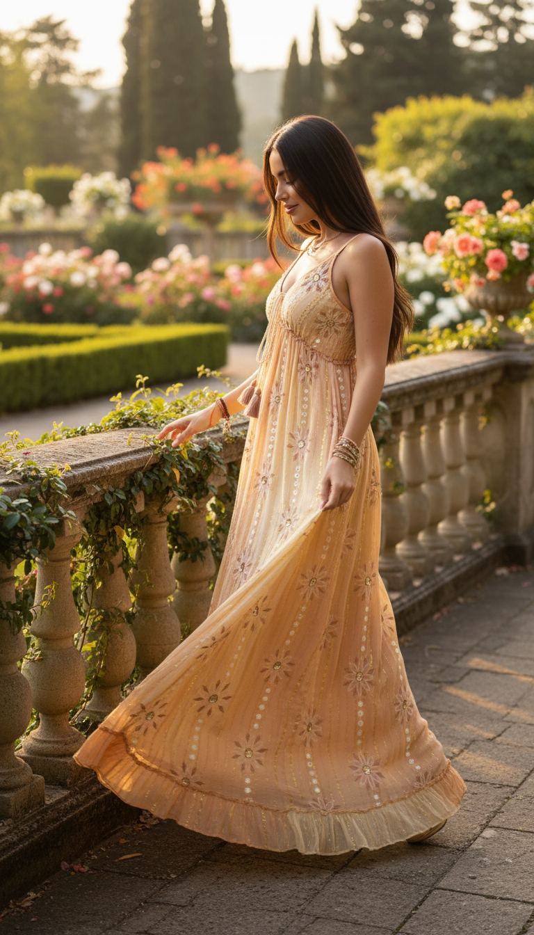 Nara Orange Maxi Dress