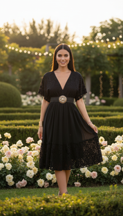 Lunar Dream Black Mini Dress