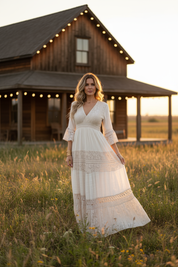 Boho Beige Lace Dress