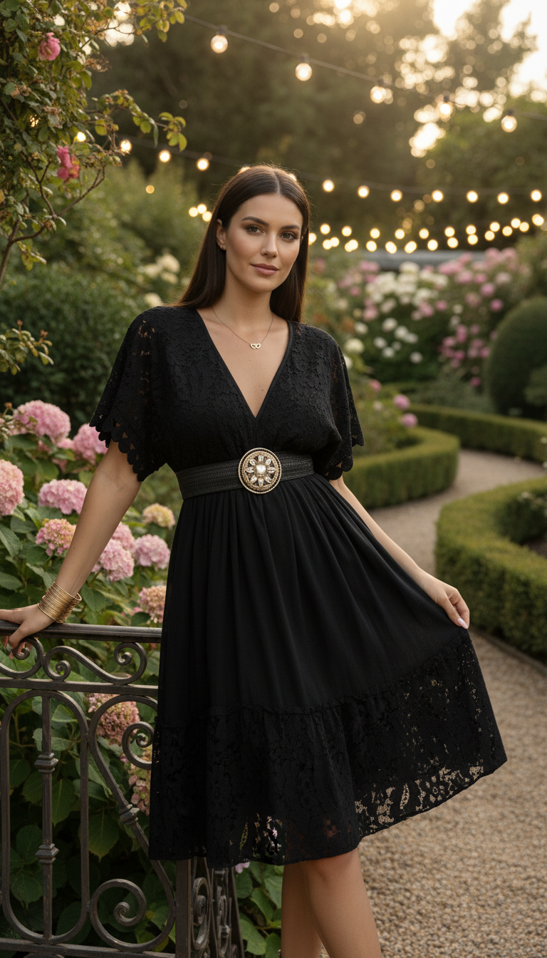 Lunar Dream Black Mini Dress