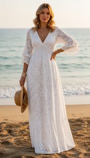 Robe en dentelle vaporeuse
