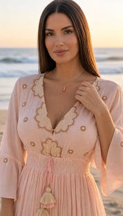 Rose Quartz Moon Necklace
