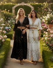 Aurora Golden Embroidered Boho Set