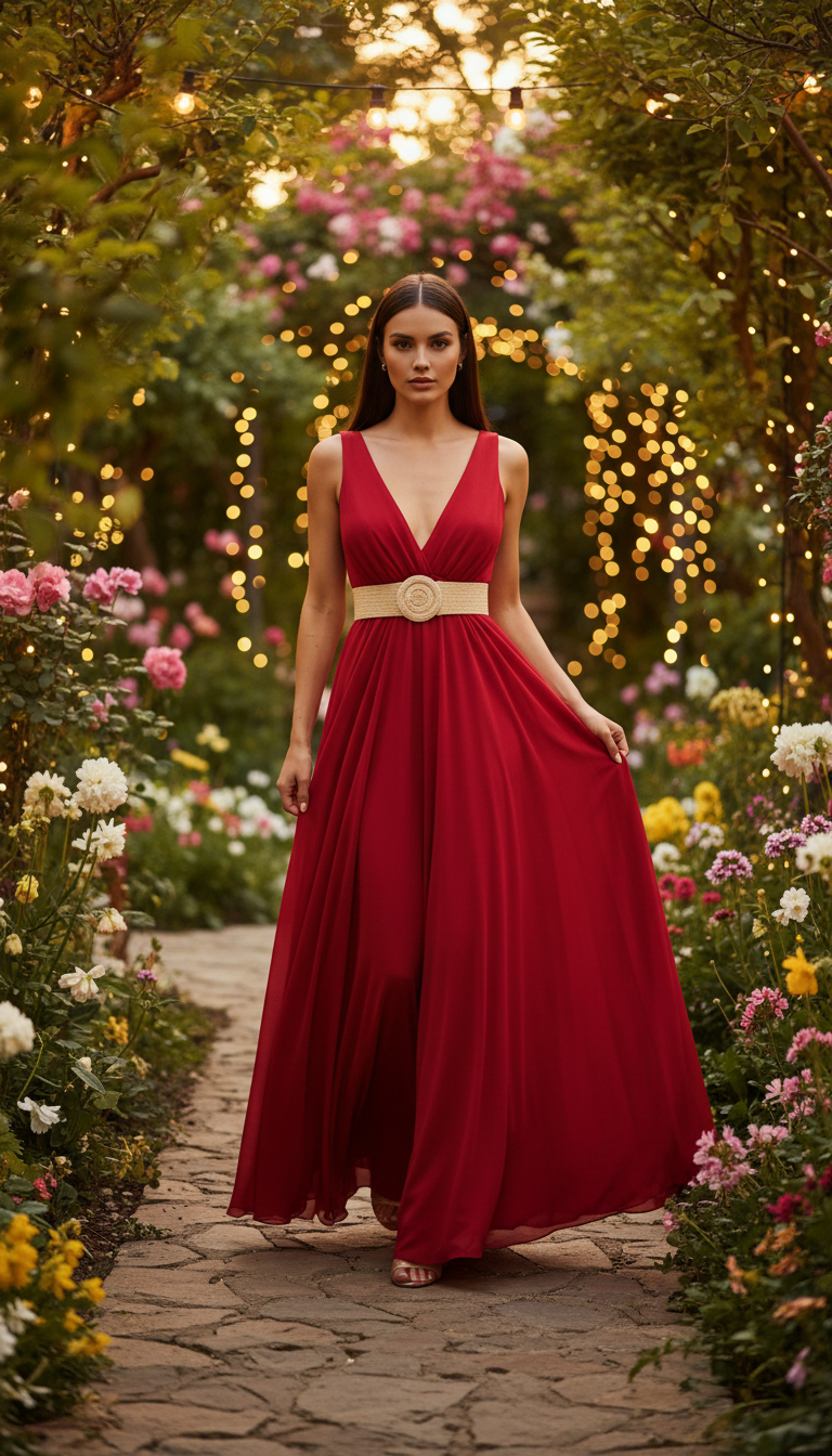 Robe longue Crimson Sunset