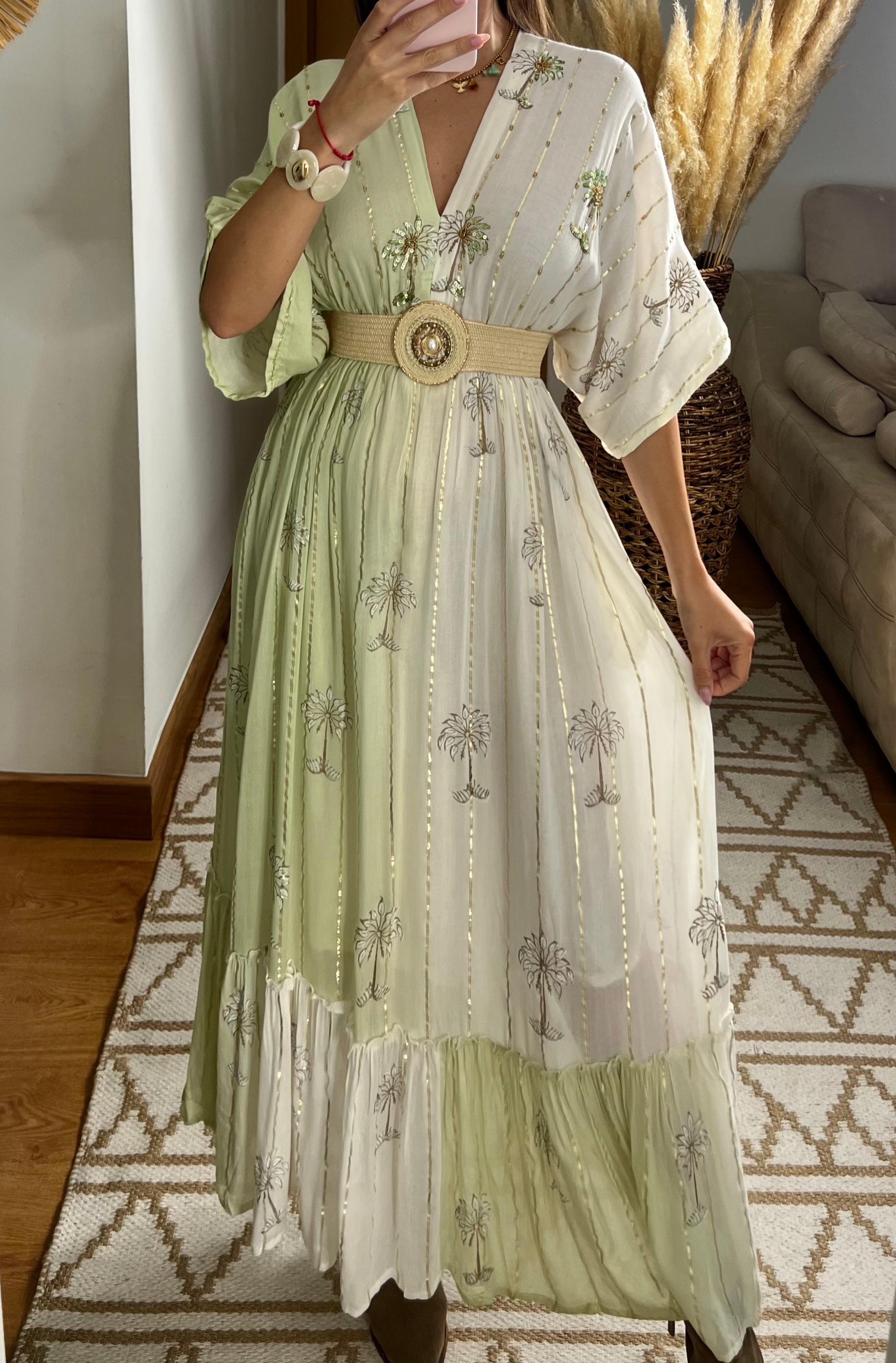 Palm Boho Maxi Dress