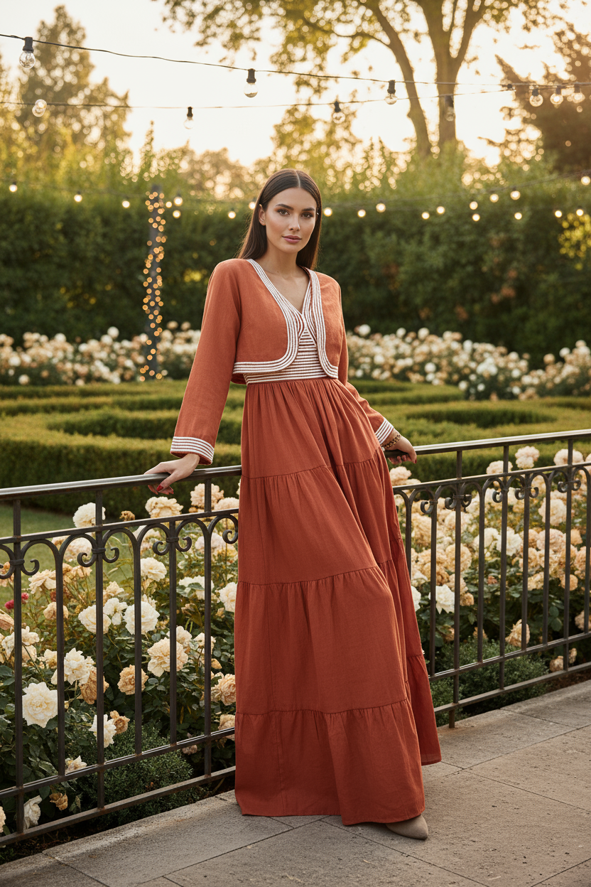 Organic Terracotta Boho Dress