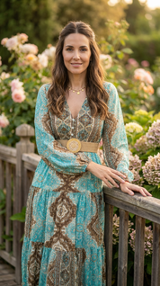 Robe en soie Aurora Sky