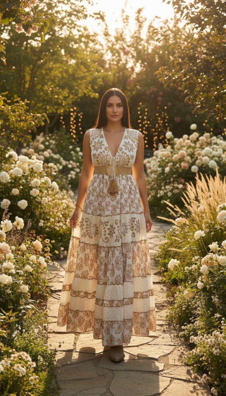 Golden Garden Maxi Dress