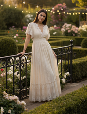 Maxikleid aus weicher Sandspitze